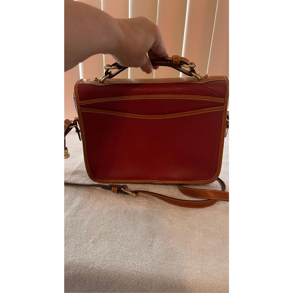 Vintage Dooney & Bourke Red leather Top Handle All Weather Crossbody 80's & 90's - Picture 6 of 10